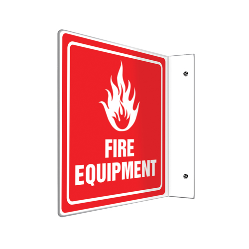 Enseigne Projection  Fire Equipment , 8" x 8", Plastique, Anglais avec pictogramme - Accuform NMC PSP722