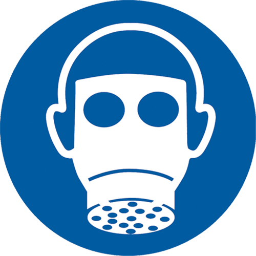 Vapour Respirator Pictogram Labels, Vinyl, Roll, 4" L x 4" W - Accuform NMC LSGM2164