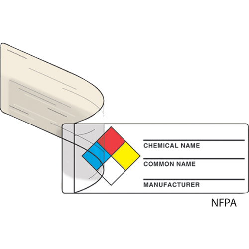 Safety Label: Self-Laminating NFPA Diamond Identifier Labels, Vinyl, Sheet, 3" L x 1" W - Accuform NMC LZN401EV