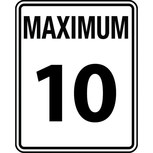 "Maximum 10" Speed Limit Sign, 24" x 30", Aluminum, Bilingual - Accuform NMC FRR20410HP