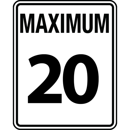 Panneau de vitesse maximale autoris&eacute;e, 30" x 24", Aluminium, Anglais - Accuform NMC FRR20420RA