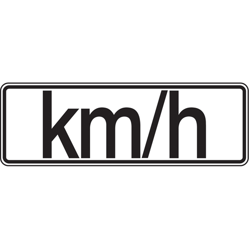 "Km/h" Speed Limit Sign, 8" x 24", Aluminum, Trilingual - Accuform NMC FRR201RA