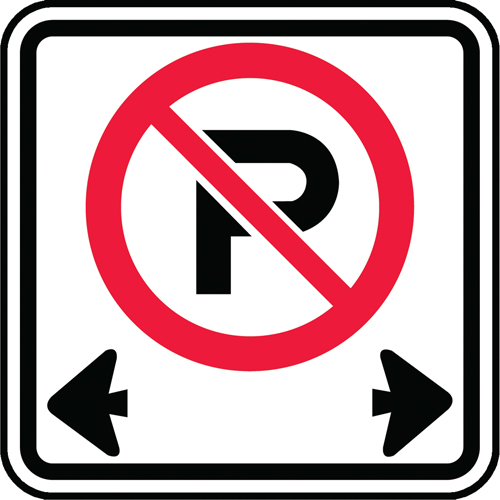 Panneau interdiction de stationner, 24" x 24", Aluminium, Pictogramme - Accuform NMC FRR052RA