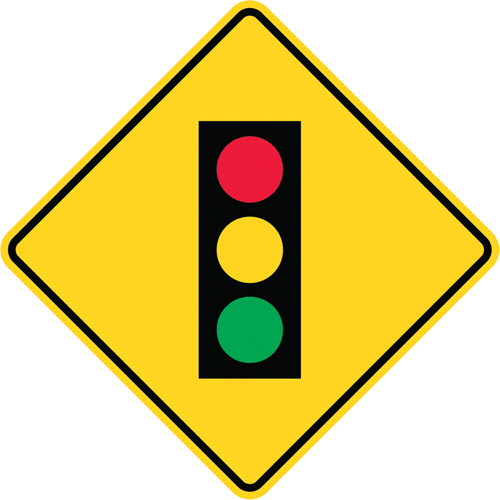Traffic Lights Traffic Sign, 24" x 6", Aluminum, Pictogram - Accuform NMC FRW311HP