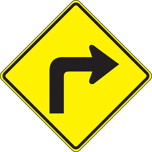 Right Turn Traffic Sign, 24" x 24", Aluminum, Pictogram - Accuform NMC FRW413RA