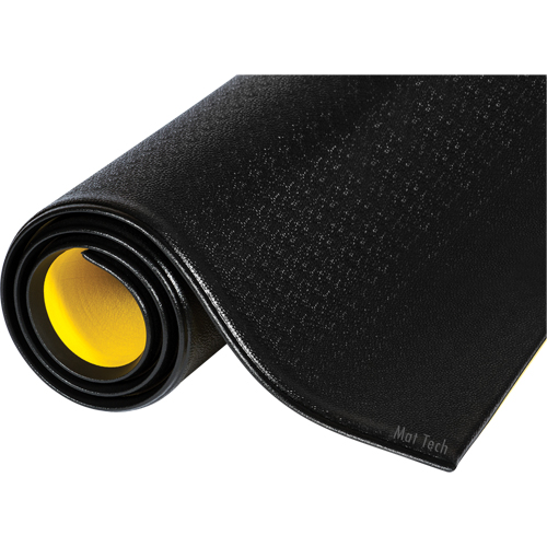 Wear-Bond Tuff-Spun&reg; Mats, Pebbled, 4' x 13' x 9/16", Black, PVC Sponge - Mat Tech WBR0048KPSM-13