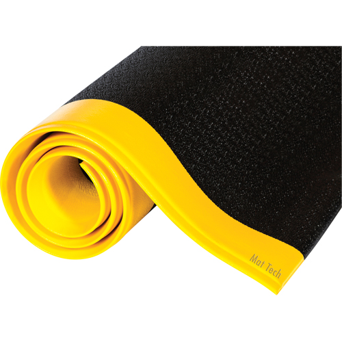 Tapis Wear-Bond Tuff-Spun, Rugueux, 4' x 4' x 9/16", Noir/Jaune, &eacute;ponge en PVC - Mat Tech WBR0048YPSM-4