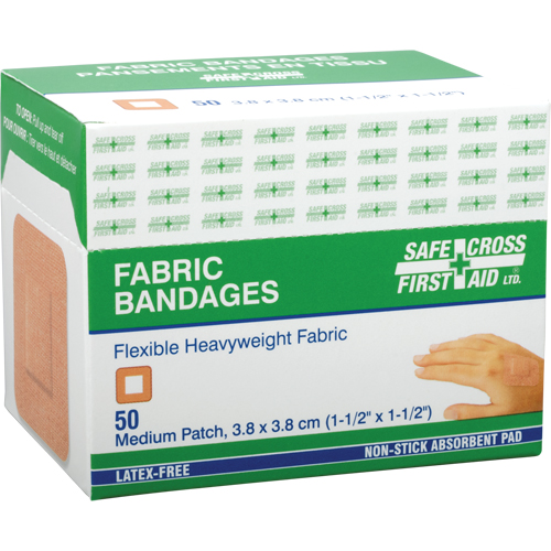 Bandages, Rectangular/Square, 1-1/2", Fabric, Non-Sterile - Safecross 03570