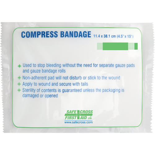 Pansement compressif grand format, 15" lo x 4-1/2" la - Safecross 02567