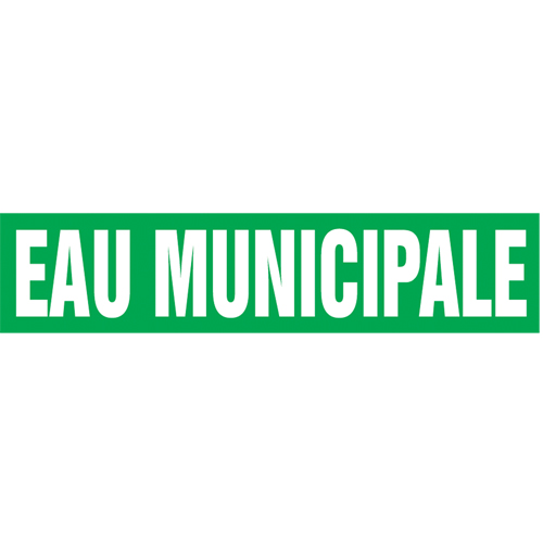 Snap Tite "Eau Municipale" Pipe Marker, Snap-On, 14" H x 12" W, White on Green - Accuform NMC CRPK215STC