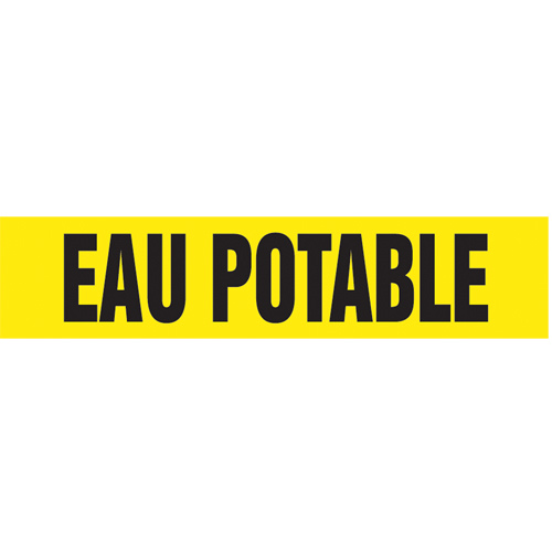 Marqueur de tuyau "Eau Potable", Autocollant, 4" h x 24" la, Noir sur jaune - Accuform NMC CRPK576SSH