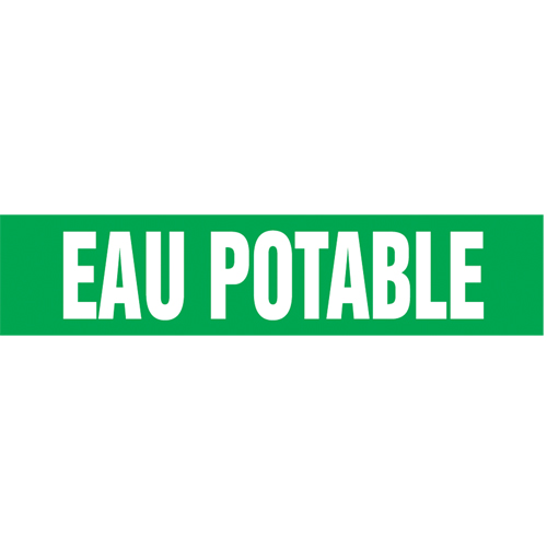 Snap Tite "Eau Potable" Pipe Marker, Snap-On, 9" H x 8" W, White on Green - Accuform NMC CRPK575STB