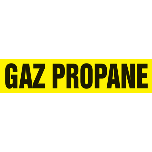 "Gaz Propane" Pipe Marker, Self-Adhesive, 4" H x 24" W, Black on Yellow - Accuform NMC CRPK585SSH