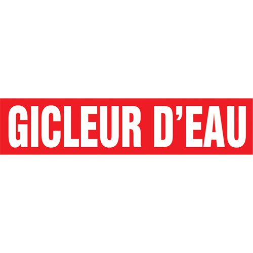 Marqueur de tuyau "Gicleur d'Eau", Autocollant, 1" h x 8" la, Blanc/rouge - Accuform NMC CRPK777SSA