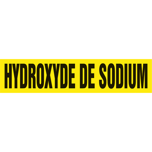 Marqueur de tuyau "Hydroxyde de Sodium", Autocollant, 1" h x 8" la, Noir sur jaune - Accuform NMC CRPK645SSA