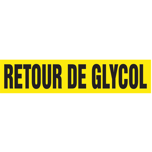 "Retour de Glycol" Pipe Marker, Self-Adhesive, 4" H x 24" W, Black on Yellow - Accuform NMC CRPK365SSH