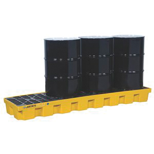 EcoPolyBlend Spill Control Pallets - Without Drain, 75 US gal. Spill Capacity, 97" x 25" x 9" - Justrite 28630