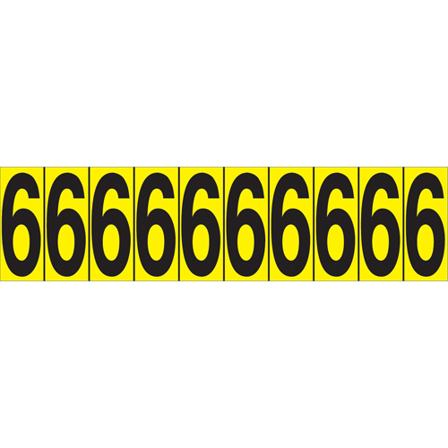 Individual Adhesive Number Markers, 6, 1-15/16" H, Black on Yellow - Accuform NMC NCH6026YL