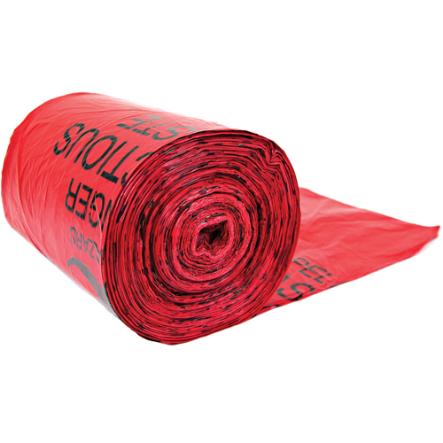 Hazardous Waste Bags, Bio-Hazard, 24" L x 33" W, 56.8 L (15 Gal.) Capacity - Justrite 05901