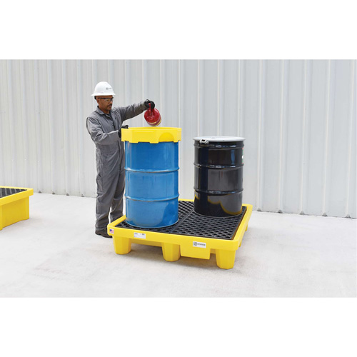 4-Drum Ultra-Spill Pallet&reg;, 66 US gal. Spill Capacity, 53" x 53" x 11.75" - Ultratech 1000