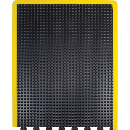 Tapis antifatigue en d&ocirc;me, &agrave; bulles, 3' x 4' x 1/2", Noir, Caoutchouc - Produits de sécurité Zenith 