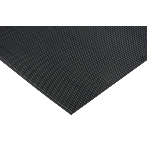 Fine Ribbed Matting, Runner, 3' x lin.ft x 1/8", Black - Zenith Safety Products 