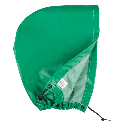 AcidBasicTM Chemical & Acid Resistant Rain Hood, One Size, Green, Polyester -  