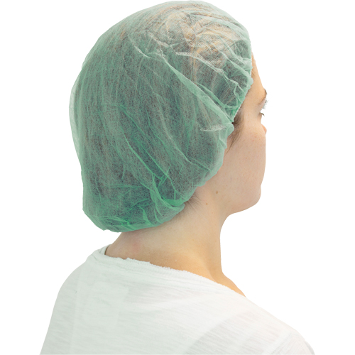 Bonnets bouffants, Polypropyl&egrave;ne, 19", Vert -  DBGR-19-1