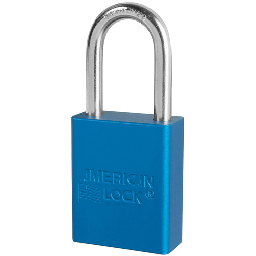 American Lock&reg; Safety Padlocks, Blue, Keyed Alike, Aluminum, 1-1/2" Width - Master Lock A1106KAS6BLU
