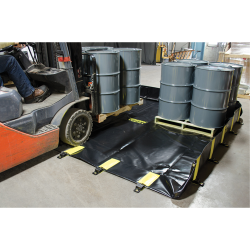 Rigid-Lock QuickBerm&reg;, 745 US gal. Capacity, 10' W x 10' L x 12" H, Stake Wall - Justrite 28519