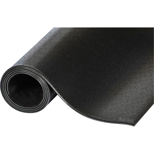 Pro-Tekt Mats, Pebbled, 3' x 18' x 1/8", Black, Vinyl - Mat Tech PBR1836BKSM-18