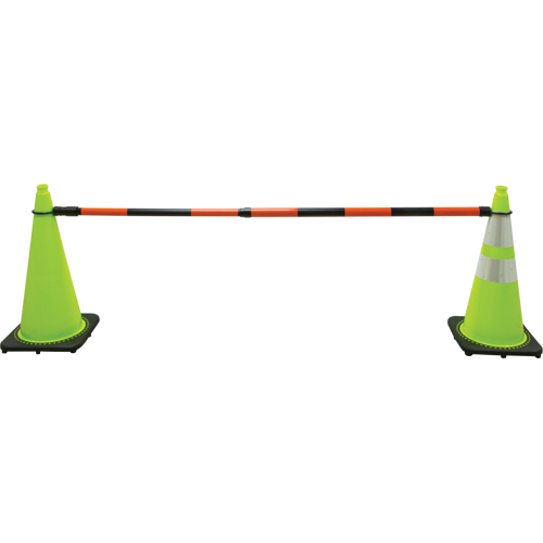 Retractable Cone Bar, 7' 5" Extended Length, Black/Orange - Zenith Safety Products 