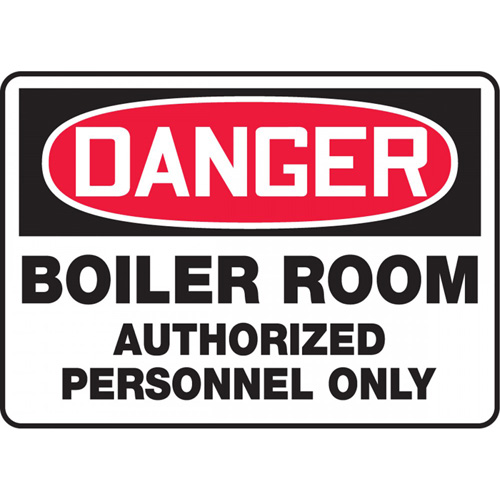 Enseigne  Boiler Room , 10" x 14", Plastique, Anglais - Accuform NMC MCHL108VP