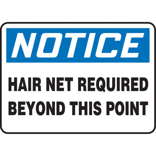"Hair Net Required" Sign, 7" x 10", Aluminum, English - Accuform NMC MPPE846VA