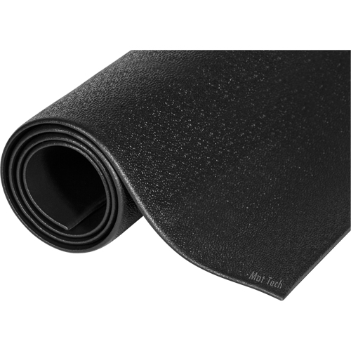 Tapis Comfort-King, Lisse, 3' x 32' x 3/8", Noir, &eacute;ponge - Mat Tech CKR0036BKSM-32