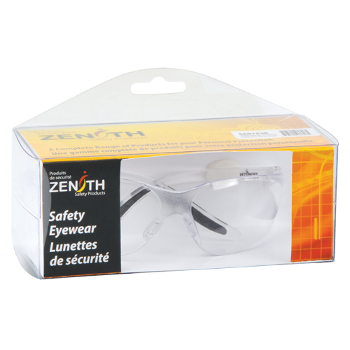 Lunettes de s&eacute;curit&eacute; s&eacute;rie Z500, Lentille Transparent, Antibu&eacute;e/Anti-&eacute;gratignures, R&eacute;pond ou surpasse la norme CSA Z94.3 - Produits de sécurité Zenith 