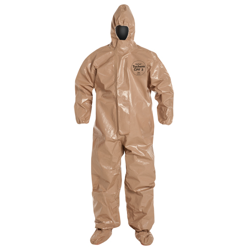 Combinaison de protection Tychem 5000 avec capuchon, Petit, Brun - Dupont Personal Protection C3128T-S