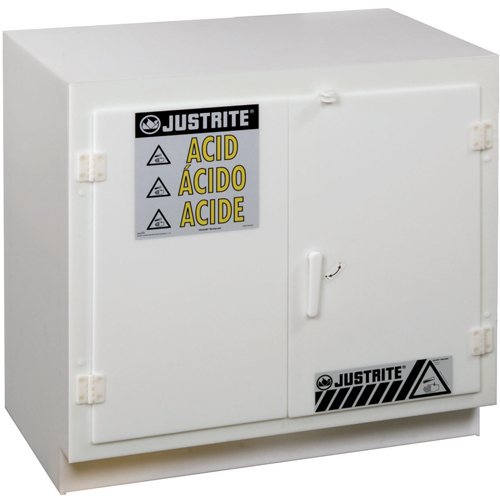 Armoires solides en poly&eacute;thyl&egrave;ne pour acides, 6 x 0,66043 gal., 36" x 35,75" x 21,75" - Justrite 24010