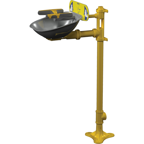 Postes de douche oculaire/faciale Halo, Installation Socle, Bol Acier inoxydable - Bradley S19214Y