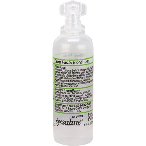Bouteilles de solution saline pour douche oculaire, Bouteille Plein, 1 oz - PIP Global Safety 32-000451-0000