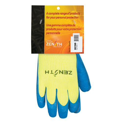 High Visibility Coated Gloves, 9, Rubber Latex Coating, 7 Gauge, Acrylic Shell - Zenith Safety Products 