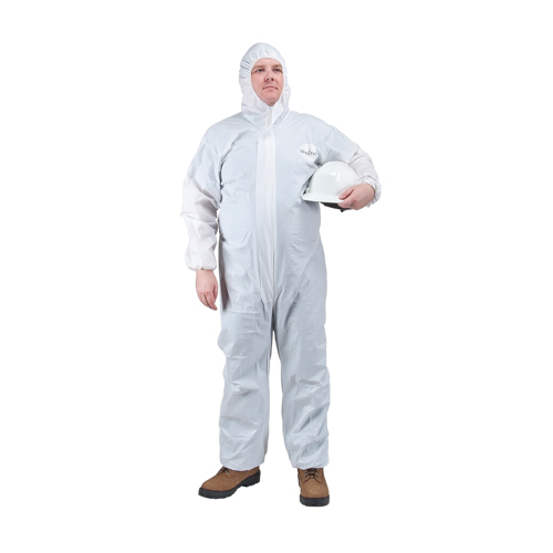 Protective Coveralls, Medium, White, Microporous/Polypropylene - Zenith Safety Products 