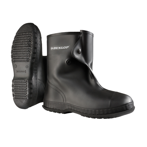 10" Black Overboots, PVC, Snap Closure, Fits Men's 12 - 13 - Dunlop Protective Footwear 86020-XL