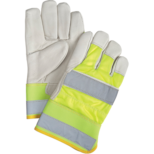 Gants d'ajusteur orange haute visibilit&eacute; &agrave; chaleur sup&eacute;rieure, Grand, Paume en Cuir fleur de vache, Doublure en Thinsulate - Produits de sécurité Zenith 