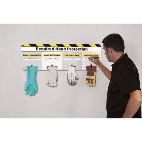 The Glove Board Magnetic Labels, 12" x 36", Aluminum, English - Accuform NMC PPL418WT