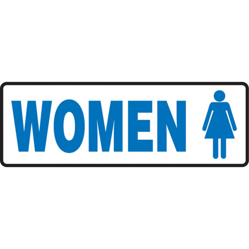 Enseigne  Femmes , 4" x 12", Aluminium, Français avec pictogramme - Accuform NMC FRMRST534VA