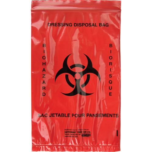 Hazardous Waste Bags, Infectious Waste, 9" L x 6" W - Safecross 14359