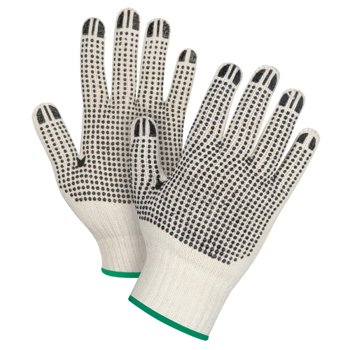 Heavyweight Double-Sided Dotted String Knit Gloves, Poly/Cotton, Double Sided, 7 Gauge, Medium - Zenith Safety Products 