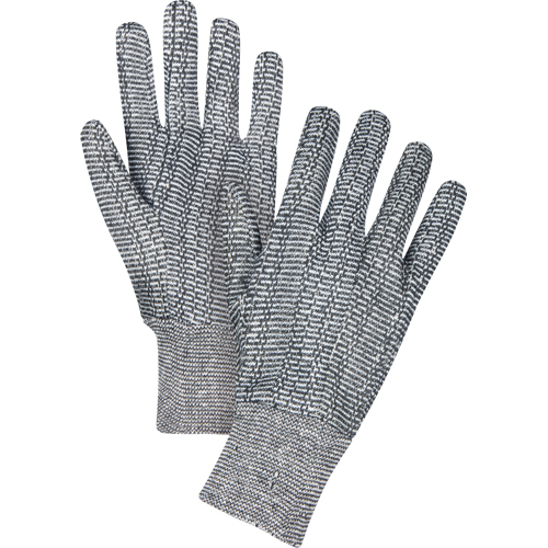 Jersey Gloves, Large, Salt & Pepper, Unlined, Knit Wrist - Zenith Safety Products 