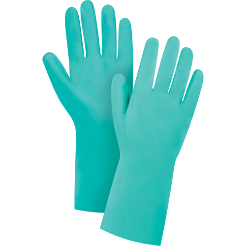Diamond-Grip Chemical-Resistant Gloves, Size 2X-Large, 13" L, Nitrile, Flock-Lined Inner Lining, 13-mil - Zenith Safety Products 